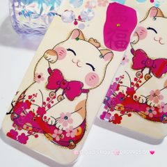 Case Ốp điện thoại iPhone Mèo may mắn vẫy tay Hologram Ánh Xà Cừ iPhone 11/12/13/14/15/Pro/Promax - TẾT