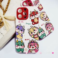 Case Ốp điện thoại iPhone Rồng kute nhám da Dragon Rich iPhone 12/13/14/15/Pro/Promax - TẾT