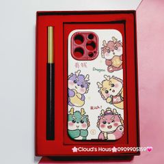 Case Ốp điện thoại iPhone Rồng kute nhám da Dragon Rich iPhone 12/13/14/15/Pro/Promax - TẾT