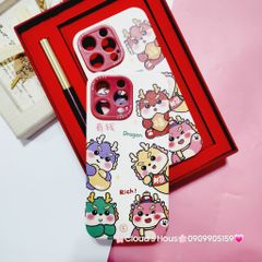 Case Ốp điện thoại iPhone Rồng kute nhám da Dragon Rich iPhone 12/13/14/15/Pro/Promax - TẾT