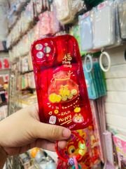 Case Ốp điện thoại iPhone Túi Tiền Vàng trong đỏ - Rich Happy dẻo phôi phao chống shock iPhone 11/12/13/14/15/Pro/Promax - TẾT (kèm charm)