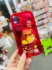 Case Ốp điện thoại iPhone Túi Tiền Vàng trong đỏ - Rich Happy dẻo phôi phao chống shock iPhone 11/12/13/14/15/Pro/Promax - TẾT (kèm charm)