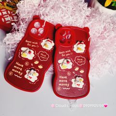 Case Ốp điện thoại iPhone Tai Gấu - Thỏ Tết icon nổi iPhone 11/12/13/14/Pro/Promax (2 mẫu) - TẾT