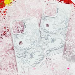 Case Ốp điện thoại iPhone Rồng Trắng Nền trắng So Cool iPhone 11/12/13/14/15/Pro/Promax - TẾT