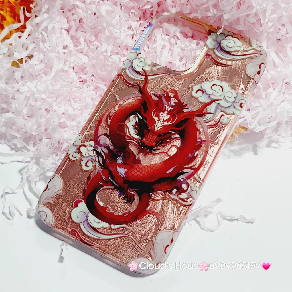Case Ốp điện thoại iPhone Rồng Đỏ Hologram Chinese Dragon iPhone 12/13/14/15/Pro/Promax - TẾT