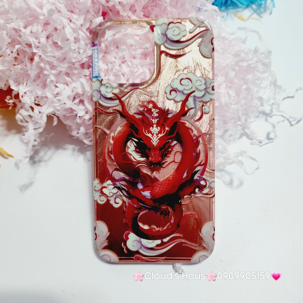 Case Ốp điện thoại iPhone Rồng Đỏ Hologram Chinese Dragon iPhone 12/13/14/15/Pro/Promax - TẾT
