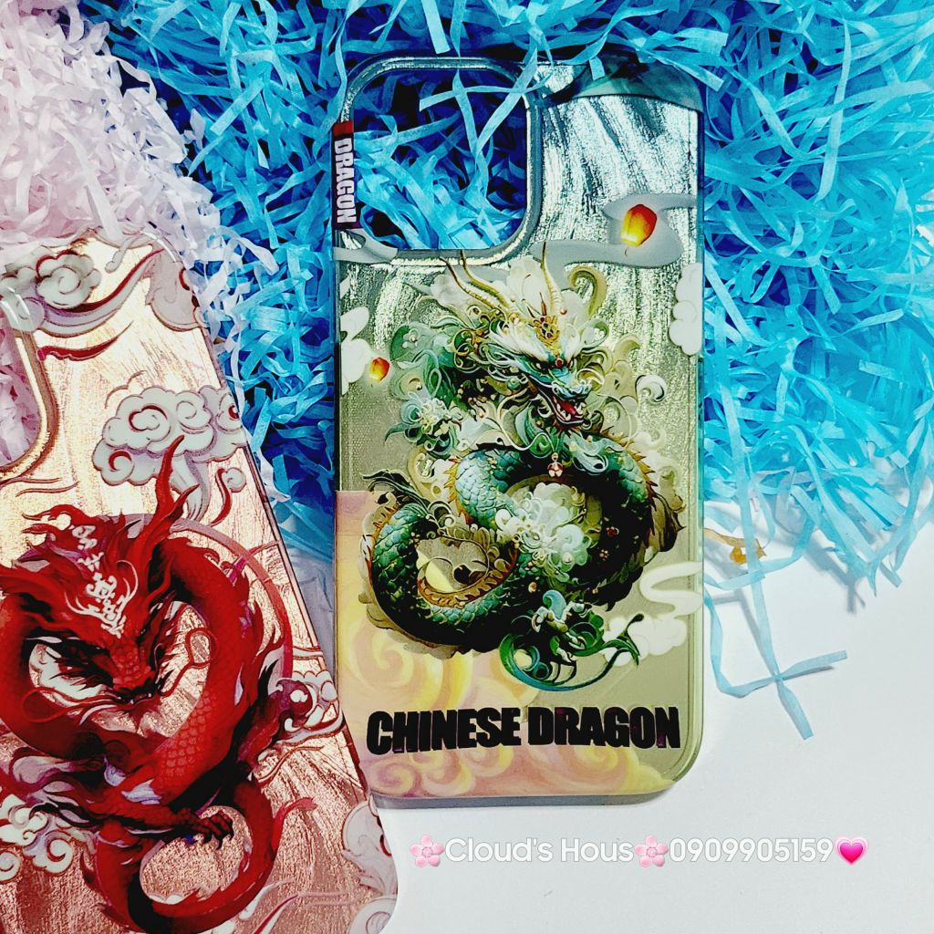 Case Ốp điện thoại iPhone Rồng Xanh Hologram Chinese Dragon iPhone 12/13/14/15/Pro/Promax - TẾT
