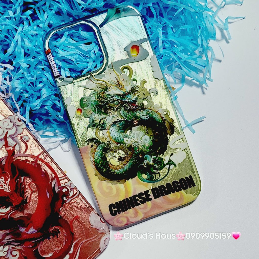 Case Ốp điện thoại iPhone Rồng Xanh Hologram Chinese Dragon iPhone 12/13/14/15/Pro/Promax - TẾT
