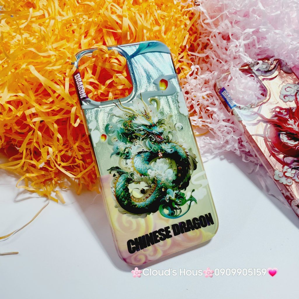 Case Ốp điện thoại iPhone Rồng Xanh Hologram Chinese Dragon iPhone 12/13/14/15/Pro/Promax - TẾT