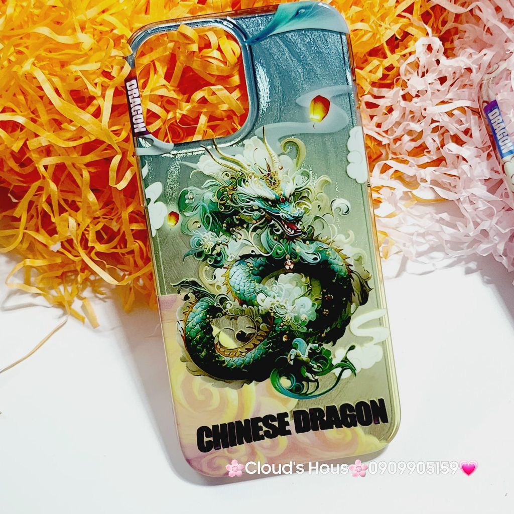 Case Ốp điện thoại iPhone Rồng Xanh Hologram Chinese Dragon iPhone 12/13/14/15/Pro/Promax - TẾT