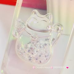 Case Ốp điện thoại iPhone Mèo May Mắn túi tiền nổi trong hologram bảo vệ camera iPhone 12/13/14/15/Pro/Promax - TẾT