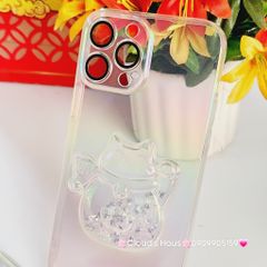 Case Ốp điện thoại iPhone Mèo May Mắn túi tiền nổi trong hologram bảo vệ camera iPhone 12/13/14/15/Pro/Promax - TẾT