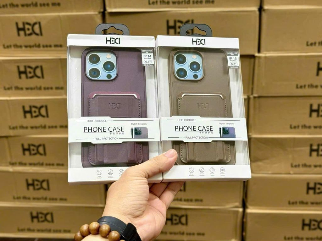 Case Ốp điện thoại iPhone HDD Da Đựng Card Chống dựng VERSION 2 iPhone 11/12/13/14/Pro/Promax