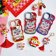 Case Ốp điện thoại iPhone LÂN gợn sóng nhám da chống dựng chống shock iPhone 11/12/13/14/15/Pro/Promax - TẾT