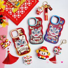 Case Ốp điện thoại iPhone LÂN gợn sóng nhám da chống dựng chống shock iPhone 11/12/13/14/15/Pro/Promax - TẾT