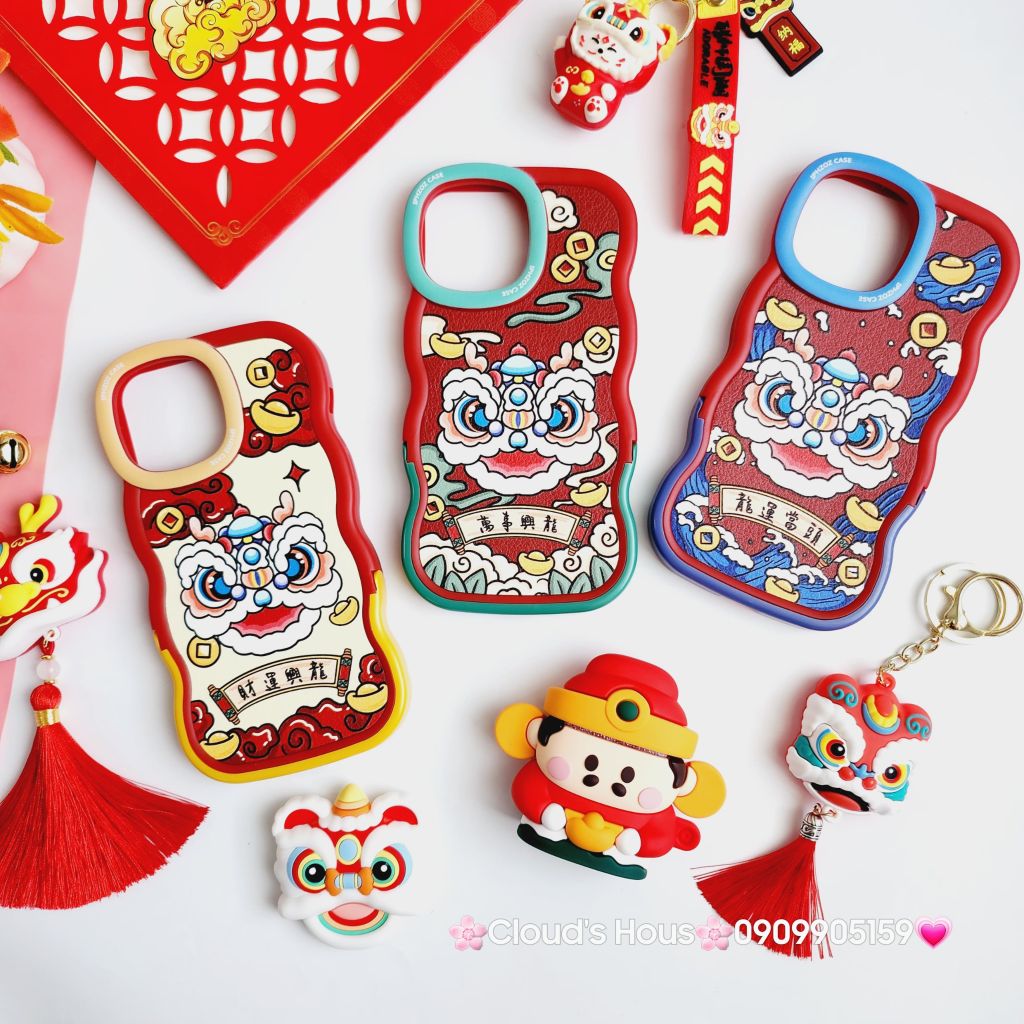 Case Ốp điện thoại iPhone LÂN gợn sóng nhám da chống dựng chống shock iPhone 11/12/13/14/15/Pro/Promax - TẾT