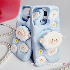 Case Ốp điện thoại iPhone Cừu Xanh - Sheep Su dẻo 3D Nổi Popsocket chống dựng iPhone 11/12/13/14/15/Plus/Pro/Promax