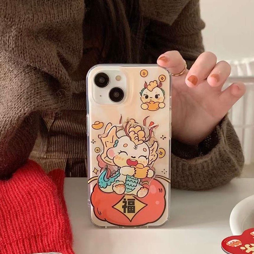 Case Ốp điện thoại iPhone Rồng KUTE kèm Popsocket iPhone 11/12/13/14/15/Pro/Promax - TẾT