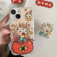 Case Ốp điện thoại iPhone Rồng KUTE kèm Popsocket iPhone 11/12/13/14/15/Pro/Promax - TẾT
