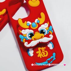 Case Ốp điện thoại iPhone Su dẻo Lân - Rồng kèm Popsocket iPhone 11/12/13/14/15/Pro/Plus/Promax - TẾT
