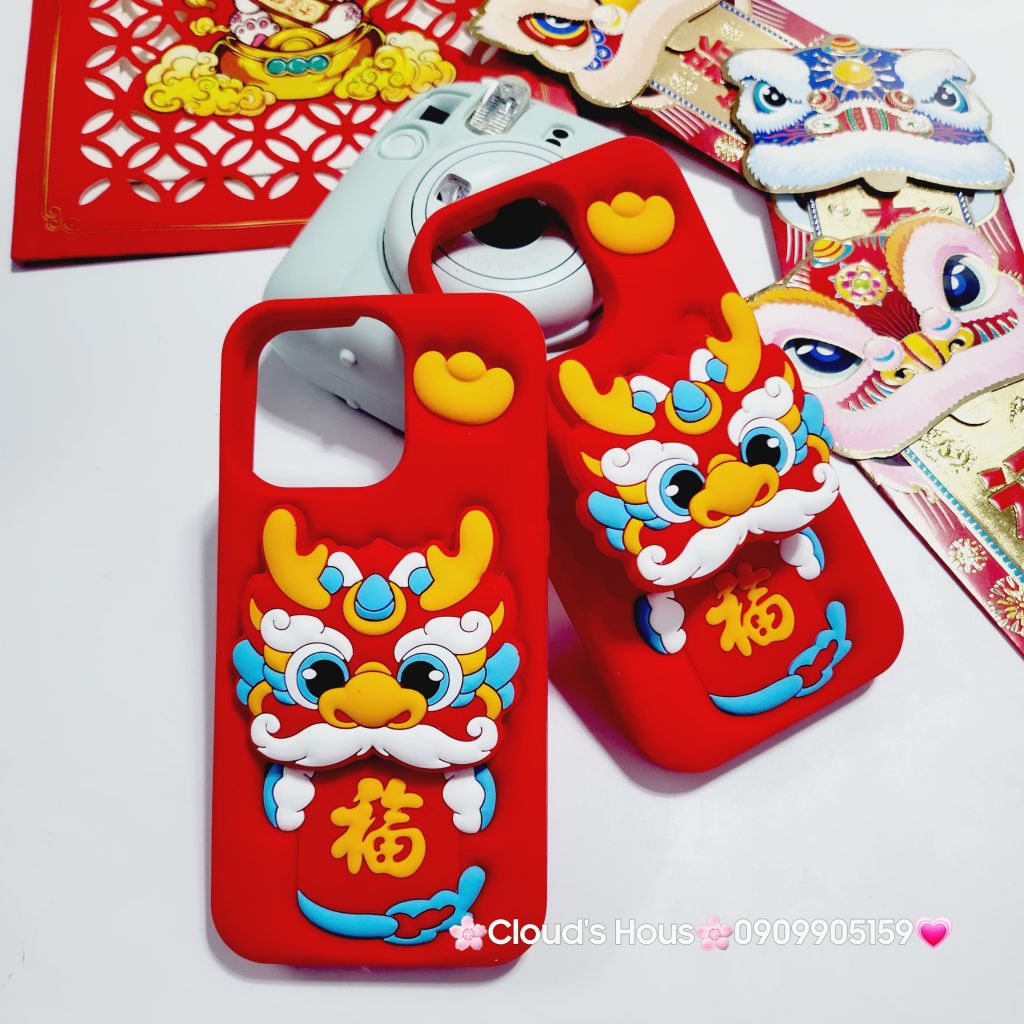 Case Ốp điện thoại iPhone Su dẻo Lân - Rồng kèm Popsocket iPhone 11/12/13/14/15/Pro/Plus/Promax - TẾT