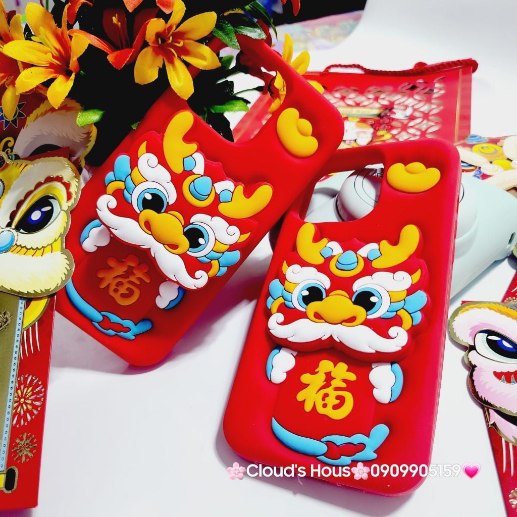 Case Ốp điện thoại iPhone Su dẻo Lân - Rồng kèm Popsocket iPhone 11/12/13/14/15/Pro/Plus/Promax - TẾT