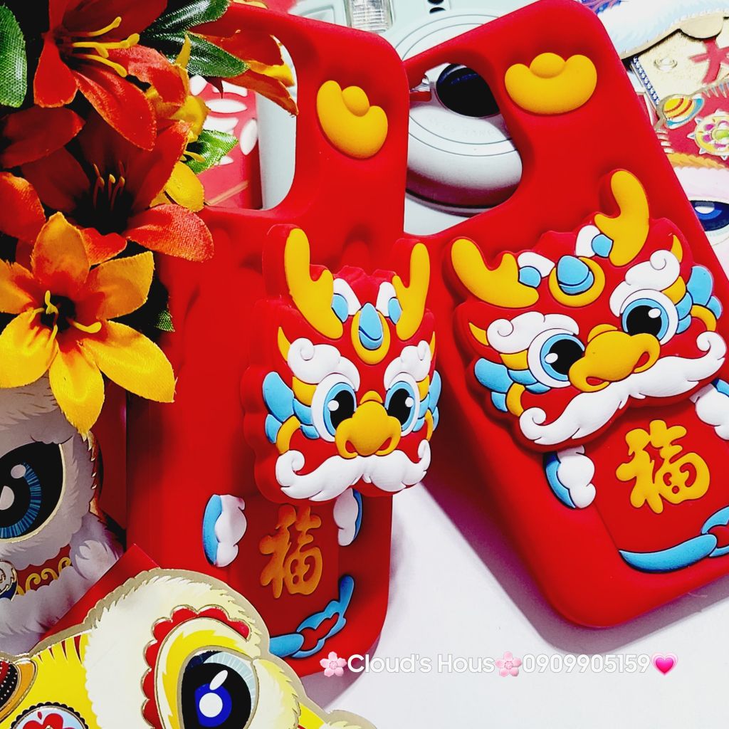 Case Ốp điện thoại iPhone Su dẻo Lân - Rồng kèm Popsocket iPhone 11/12/13/14/15/Pro/Plus/Promax - TẾT