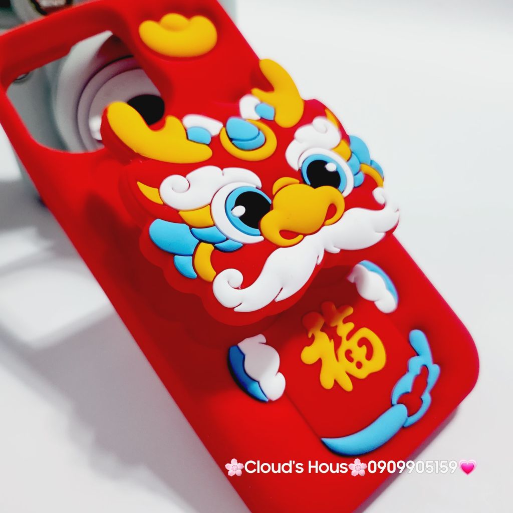 Case Ốp điện thoại iPhone Su dẻo Lân - Rồng kèm Popsocket iPhone 11/12/13/14/15/Pro/Plus/Promax - TẾT