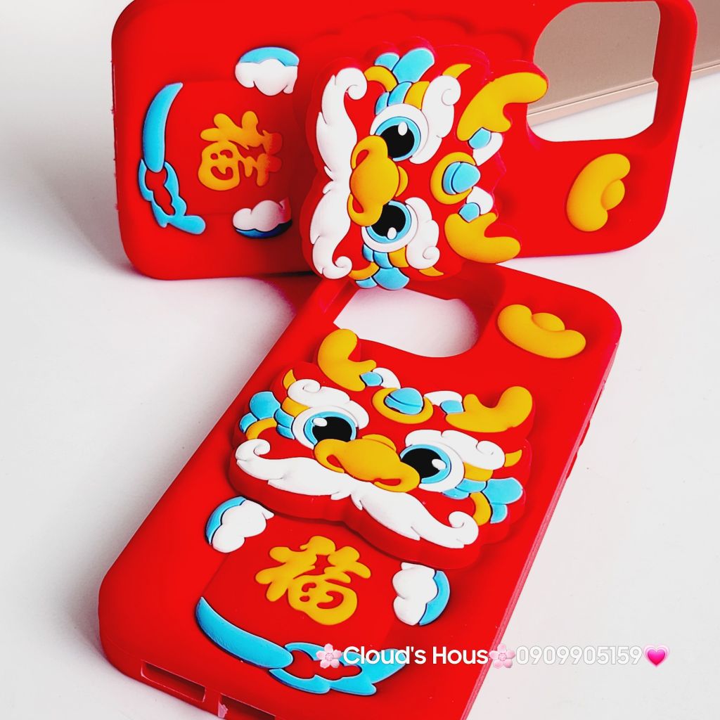 Case Ốp điện thoại iPhone Su dẻo Lân - Rồng kèm Popsocket iPhone 11/12/13/14/15/Pro/Plus/Promax - TẾT