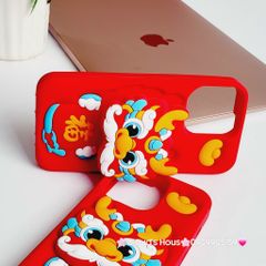 Case Ốp điện thoại iPhone Su dẻo Lân - Rồng kèm Popsocket iPhone 11/12/13/14/15/Pro/Plus/Promax - TẾT