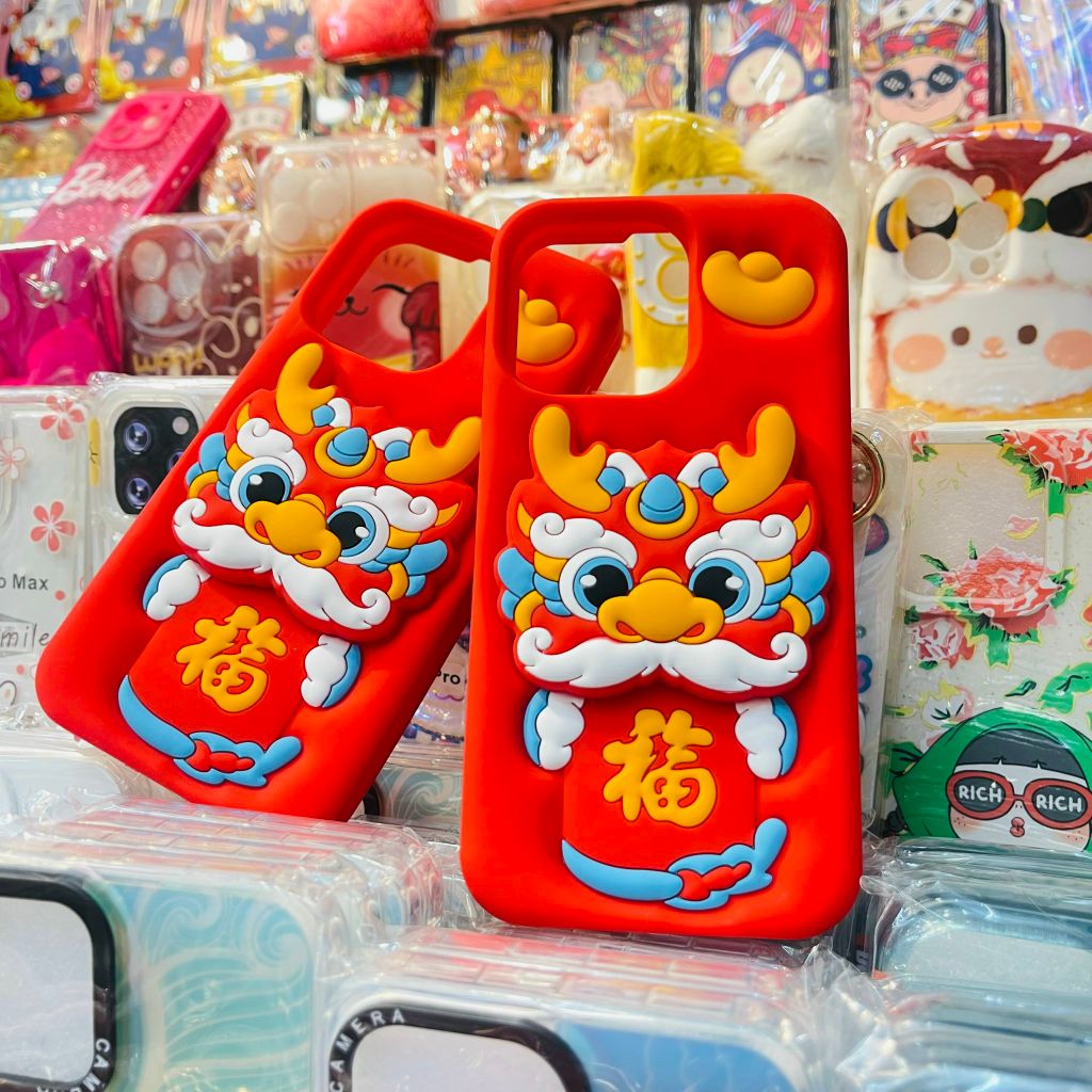 Case Ốp điện thoại iPhone Su dẻo Lân - Rồng kèm Popsocket iPhone 11/12/13/14/15/Pro/Plus/Promax - TẾT