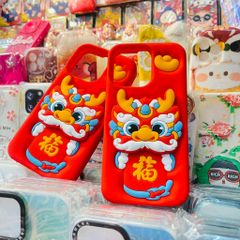 Case Ốp điện thoại iPhone Su dẻo Lân - Rồng kèm Popsocket iPhone 11/12/13/14/15/Pro/Plus/Promax - TẾT