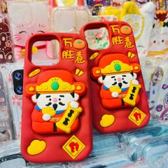 Case Ốp điện thoại iPhone Su dẻo Ông Thần Tài Kèm Popsocket iPhone 11/12/13/14/15/Pro/Promax - TẾT