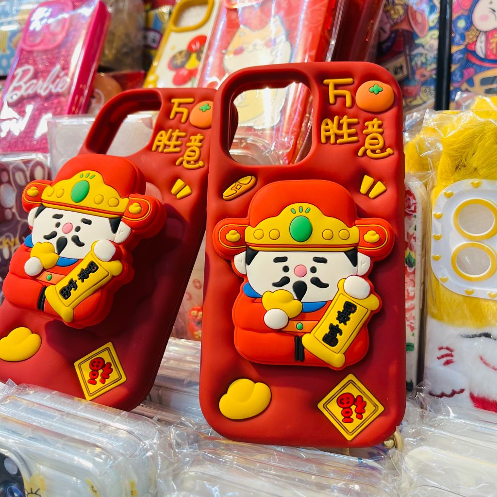 Case Ốp điện thoại iPhone Su dẻo Ông Thần Tài Kèm Popsocket iPhone 11/12/13/14/15/Pro/Promax - TẾT