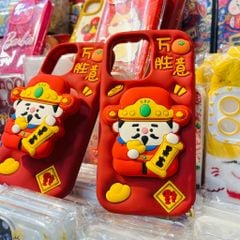 Case Ốp điện thoại iPhone Su dẻo Ông Thần Tài Kèm Popsocket iPhone 11/12/13/14/15/Pro/Promax - TẾT