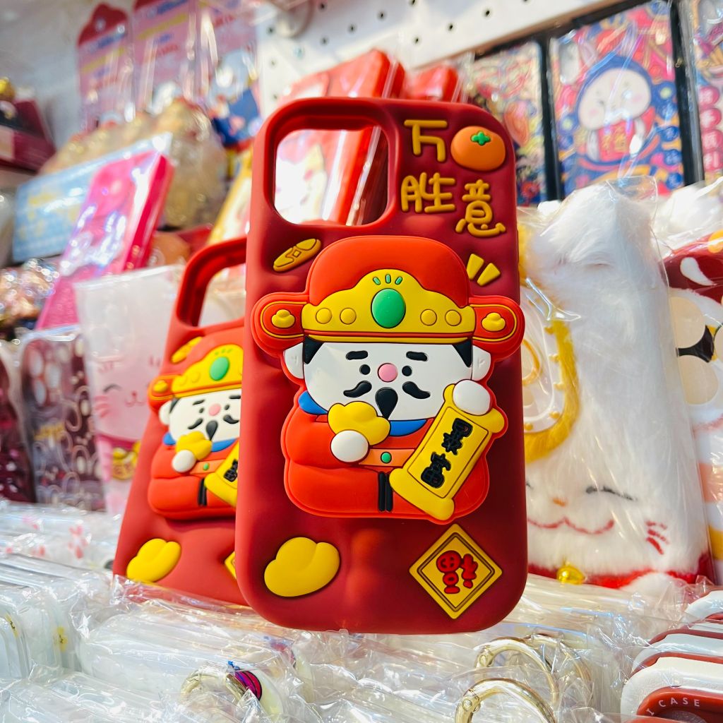 Case Ốp điện thoại iPhone Su dẻo Ông Thần Tài Kèm Popsocket iPhone 11/12/13/14/15/Pro/Promax - TẾT