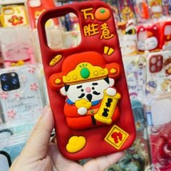 Case Ốp điện thoại iPhone Su dẻo Ông Thần Tài Kèm Popsocket iPhone 11/12/13/14/15/Pro/Promax - TẾT