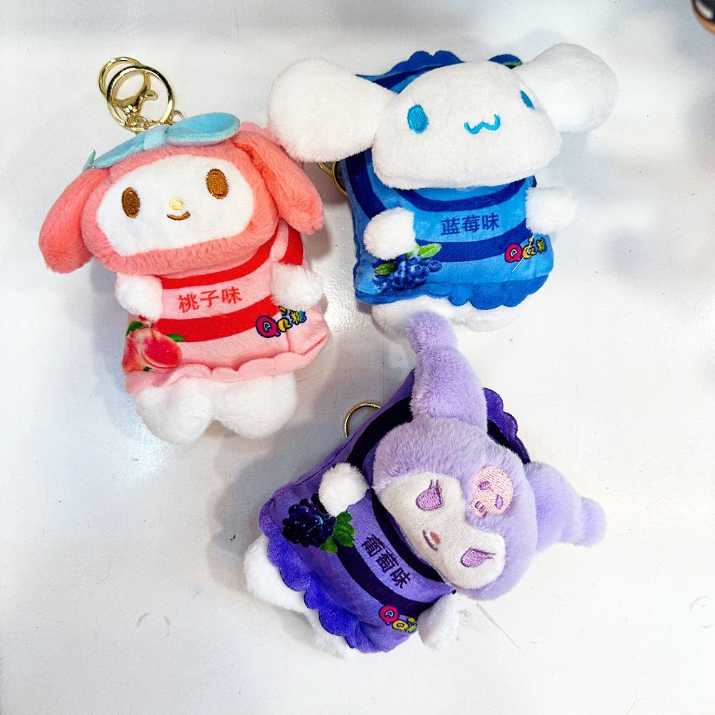 Móc Khóa Gấu Bông Gói Bánh Kuromi Melody Cinnamoroll