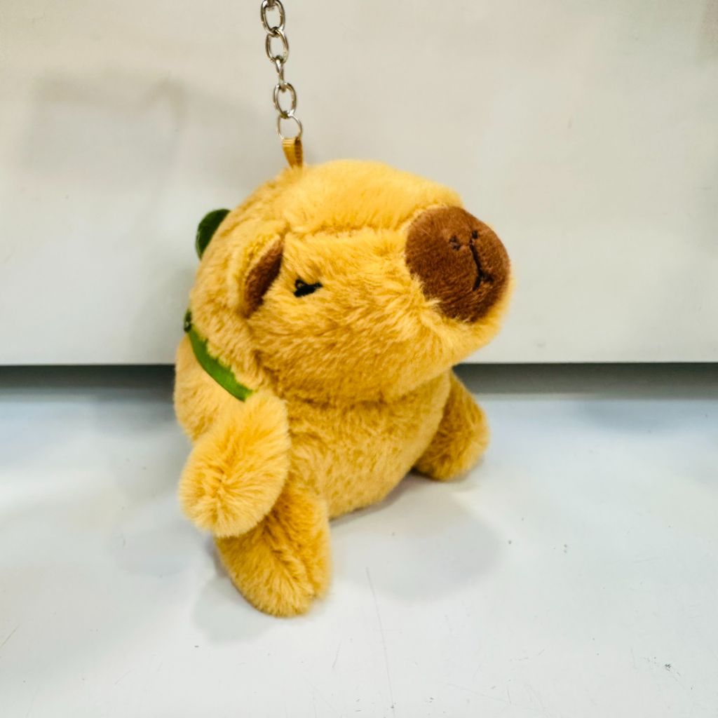 Móc Khóa Gấu Bông Chuột Capybara Đeo Balo Rùa