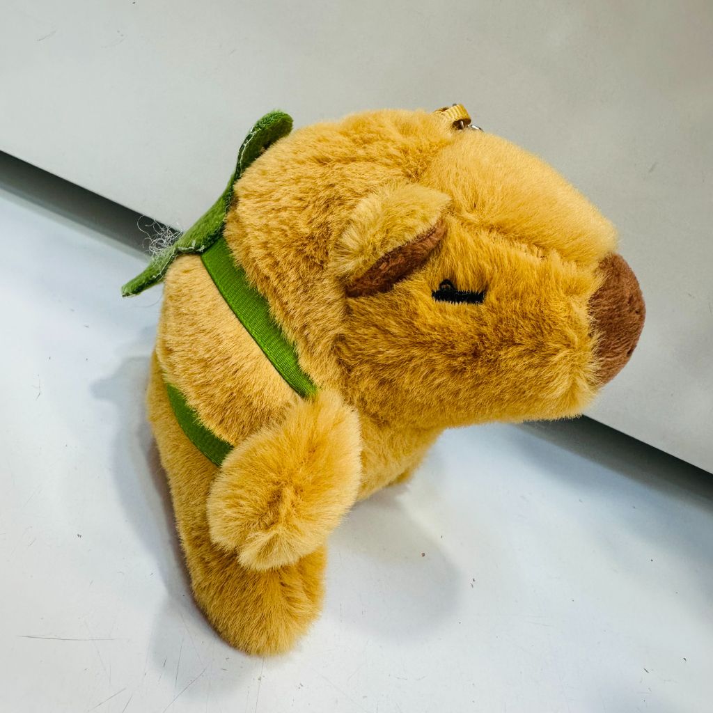 Móc Khóa Gấu Bông Chuột Capybara Đeo Balo Rùa