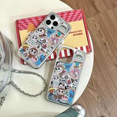 Case Ốp điện thoại iPhone Labubu tráng gương viền bạc iPhone 12/13/14/15/Pro/Promax