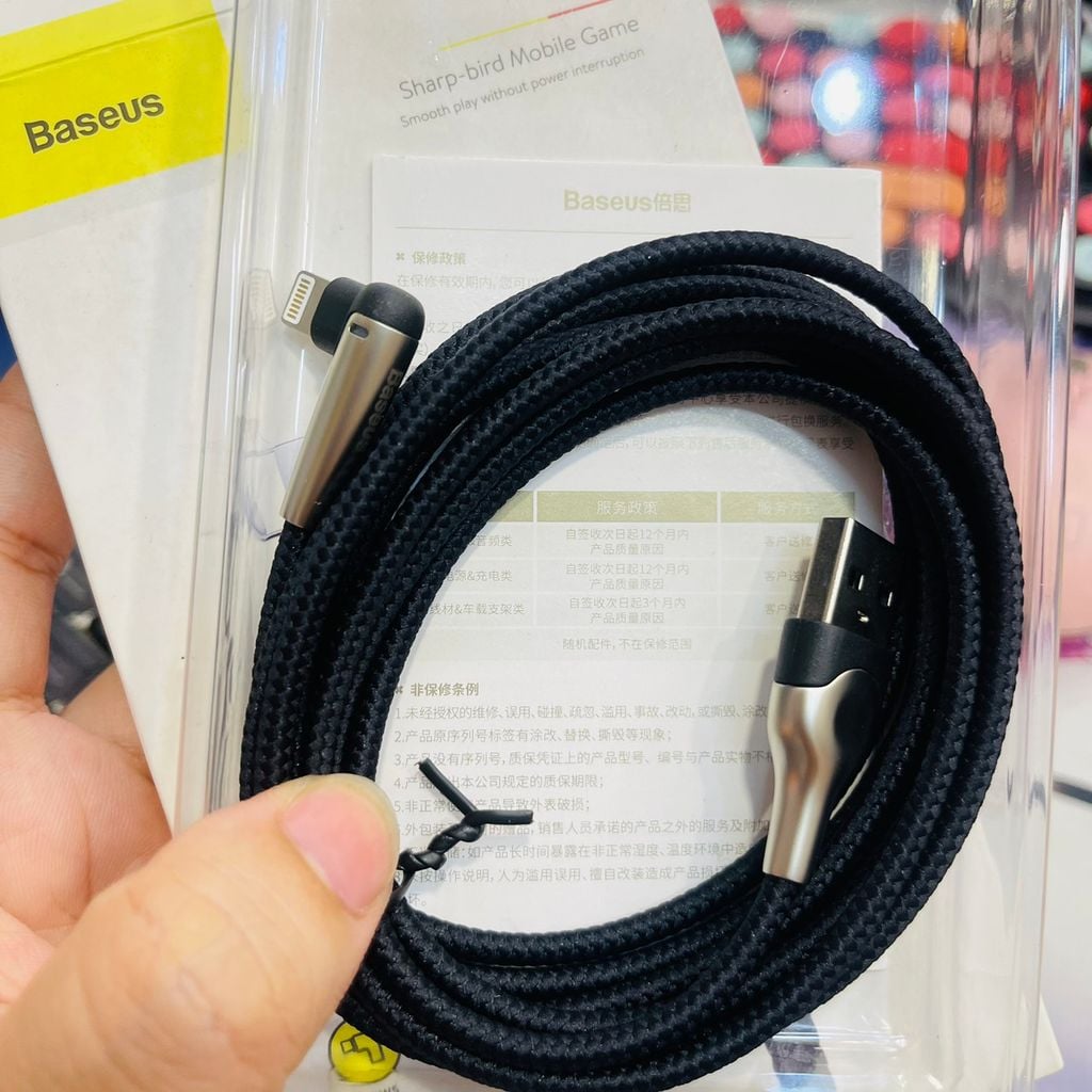 CÁP SẠC BASEUS chính hãng IPHONE (đầu vuông chống gãy) -2M