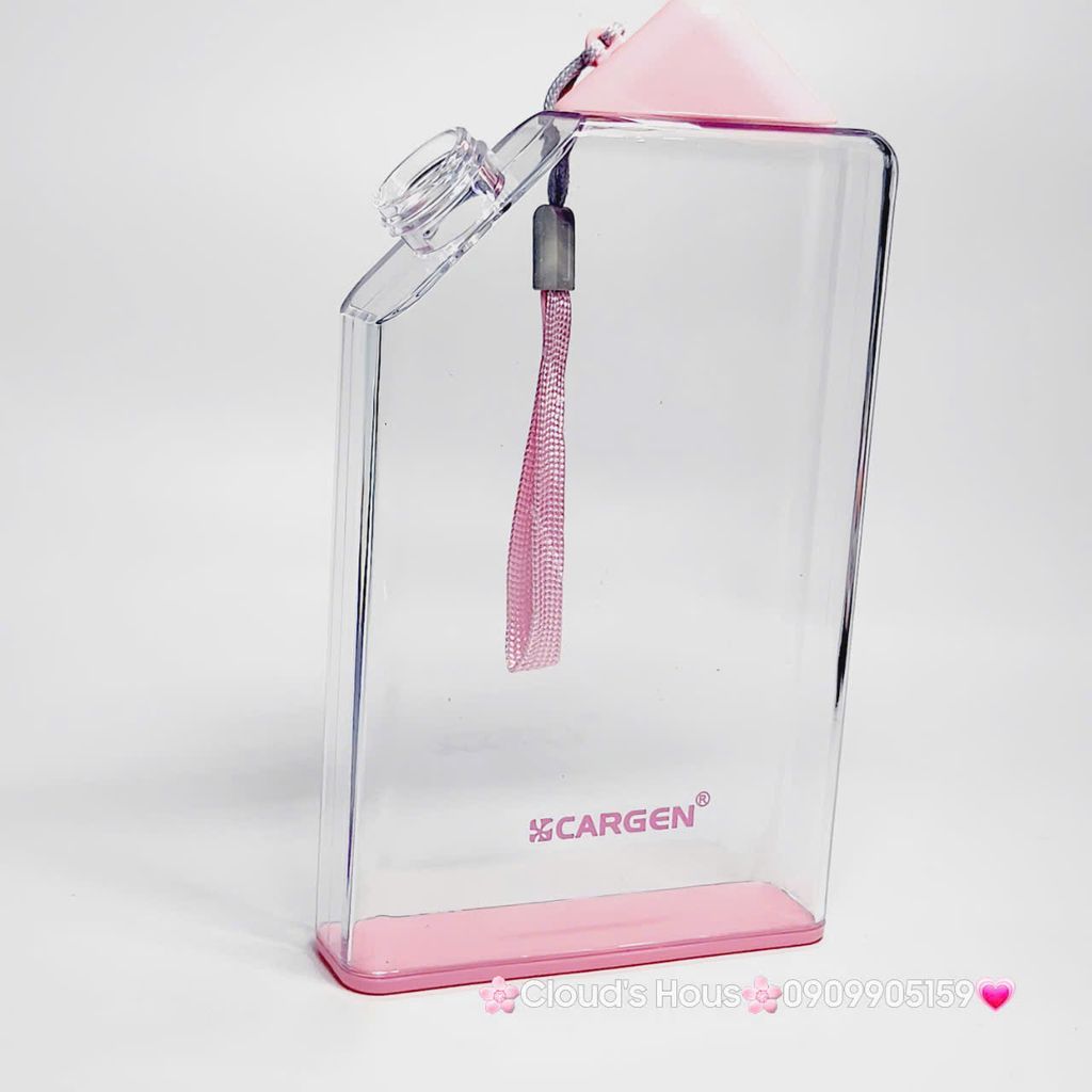 Bình nhựa trong suốt không BPA hình chữ nhật với dung tích 420ml tiện dụng