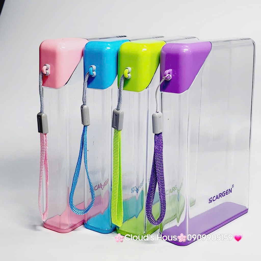 Bình nhựa trong suốt không BPA hình chữ nhật với dung tích 420ml tiện dụng