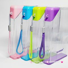 Bình nhựa trong suốt không BPA hình chữ nhật với dung tích 420ml tiện dụng