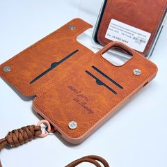 Case Ốp điện thoại iPhone Da Đựng Card Chống Dựng Kèm Dây Đeo iPhone 13/14/15/16/Pro/Promax