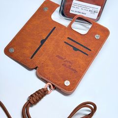 Case Ốp điện thoại iPhone Da Đựng Card Chống Dựng Kèm Dây Đeo iPhone 13/14/15/16/Pro/Promax