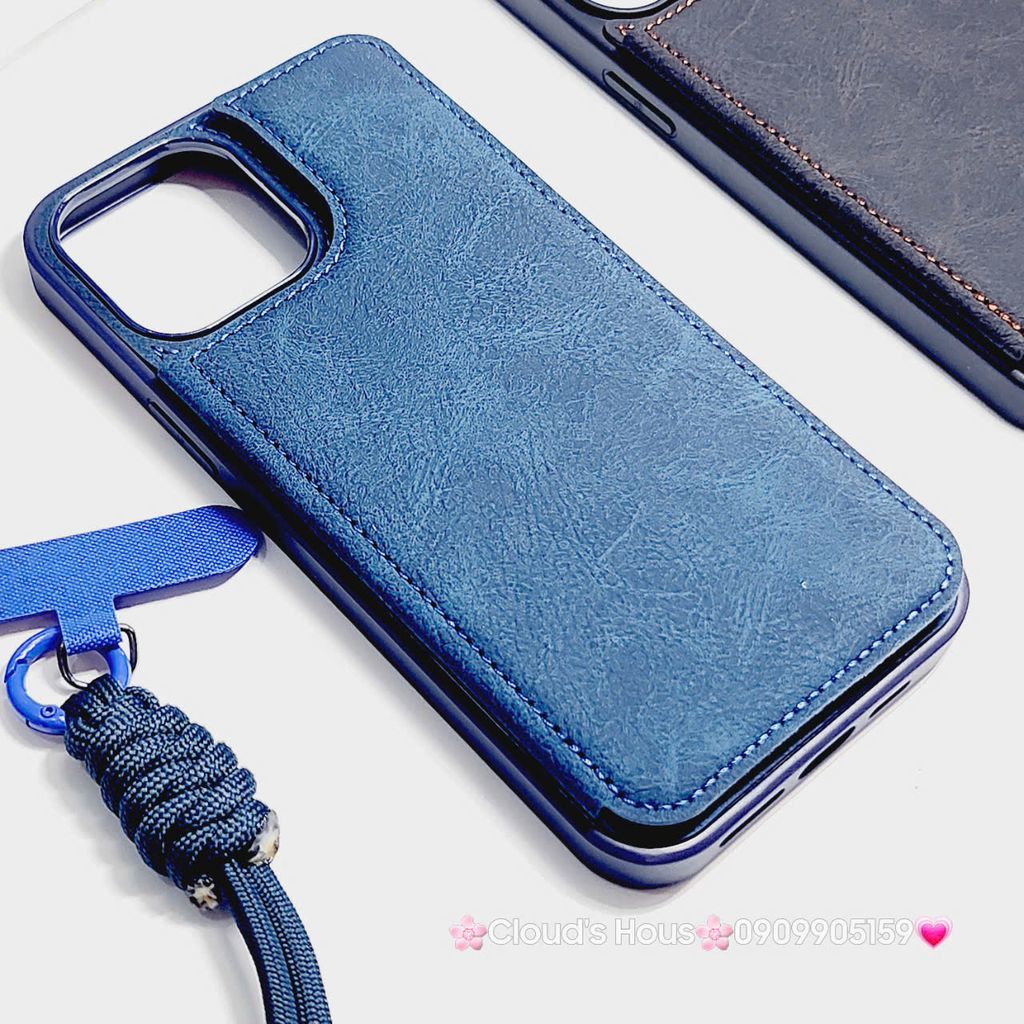 Case Ốp điện thoại iPhone Da Đựng Card Chống Dựng Kèm Dây Đeo iPhone 13/14/15/16/Pro/Promax