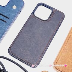 Case Ốp điện thoại iPhone Da Đựng Card Chống Dựng Kèm Dây Đeo iPhone 13/14/15/16/Pro/Promax