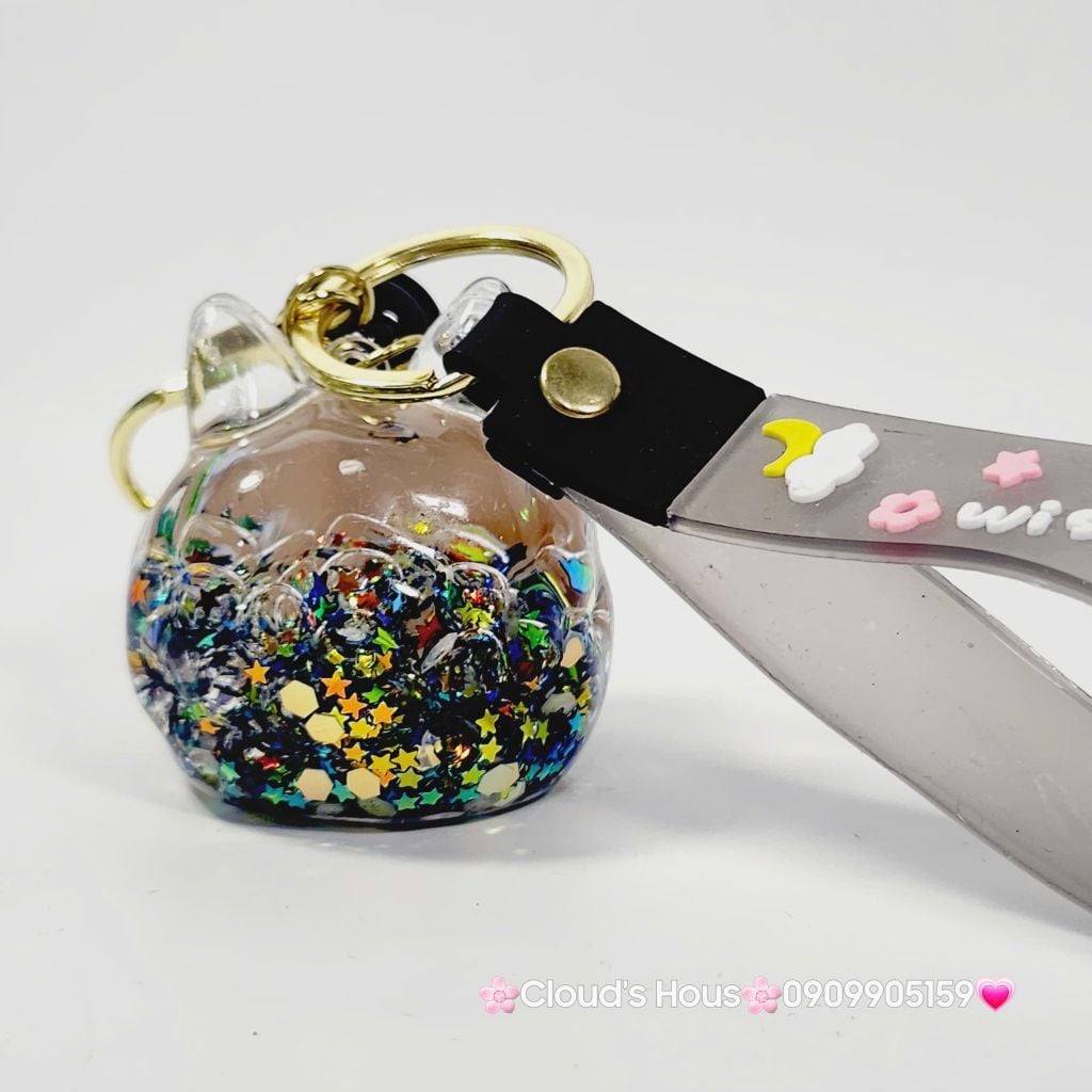 Móc Khóa Mộng Nước Bling Bling Kim Tuyến